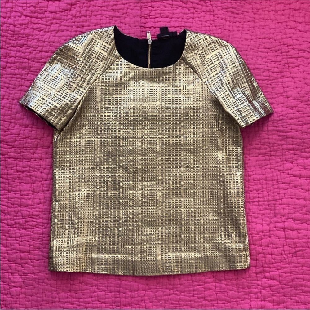 DKNY Shimmering Gold Blouse, S